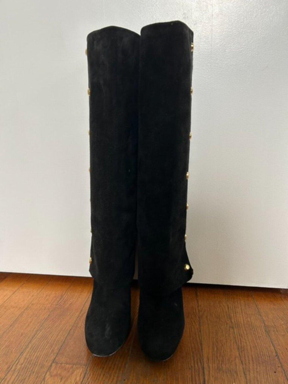Stuart Weitzman, black, over the knee suede boots